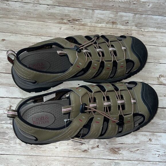 New! Sonoma Men’s Sherman Bump Toe Sandals Sz 13 Taupe Cushioned Footbed NWT - Picture 6 of 14